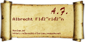 Albrecht Flórián névjegykártya